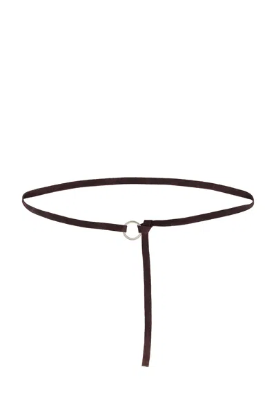 St Agni Suede Tie Belt In Coffee