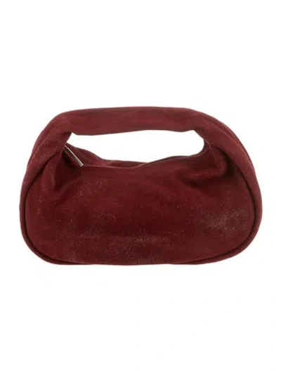 Pre-owned St Agni Suede Top Handle Bag In Burgundy