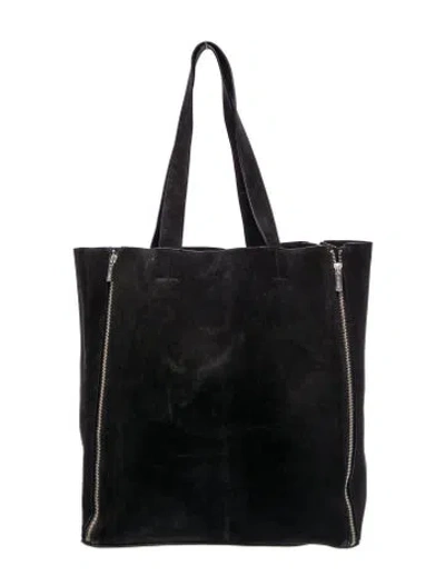 Pre-owned St Agni Suede Tote In Black
