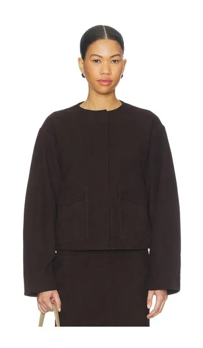 ST AGNI SUEDE UTILITY COCOON BOMBER