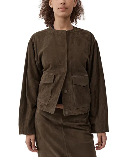 St Agni Suede Utility Cocoon Jacket In Brown