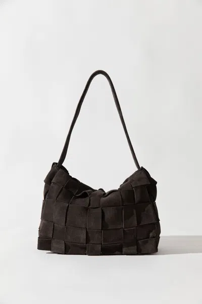 St Agni Suede Woven Envelope Mini Tote In Coffee