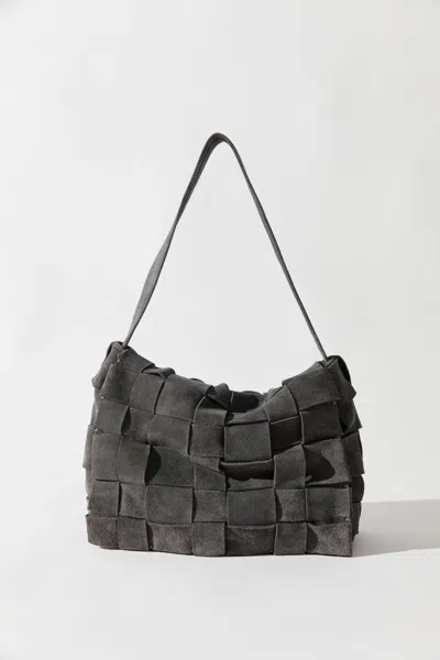 St Agni Suede Woven Envelope Mini Tote In Steel