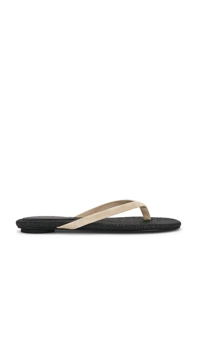 St Agni Suede Woven Flip Flop In Neutral