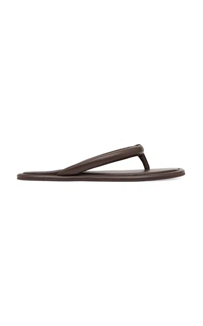 St Agni Sumi Leather Slides In Brown