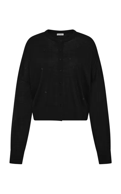 St Agni St. Agni Superfine Buttoned Merino Wool Cardigan In Black