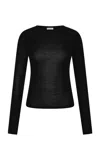 St Agni St. Agni Superfine Long Sleeve Merino Wool Top In Black