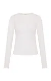 St Agni St. Agni Superfine Long Sleeve Merino Wool Top In White