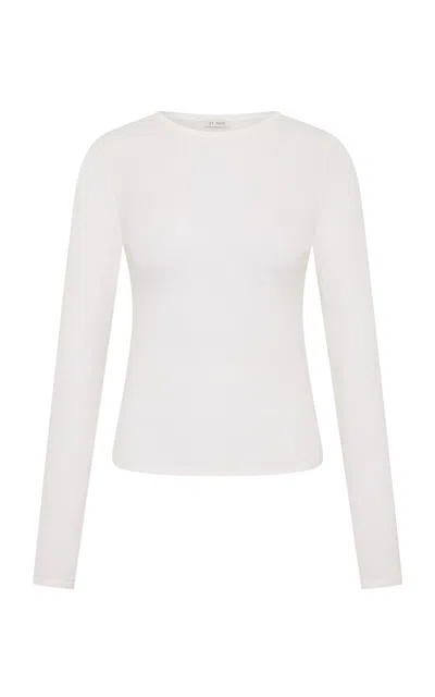 St Agni St. Agni Superfine Long Sleeve Merino Wool Top In White