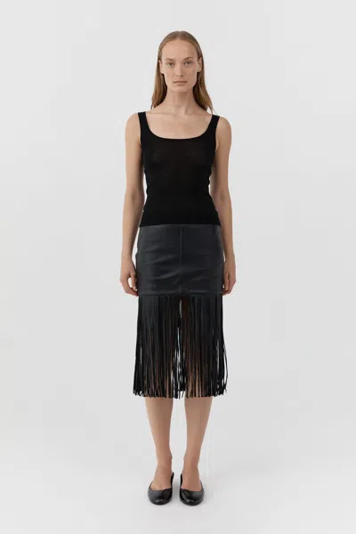 St Agni Superfine Merino Wool Tank In Black