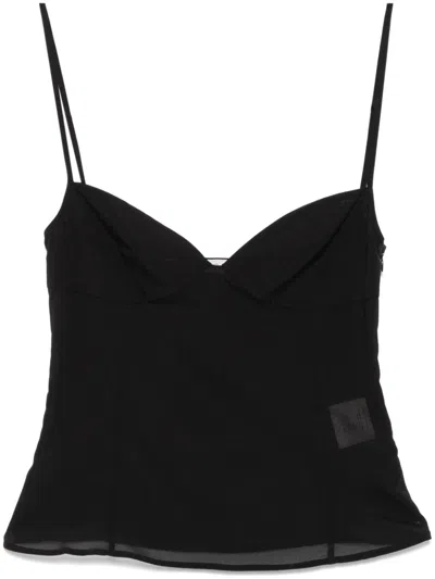 St Agni Sweetheart Neck Cami Top In Black