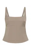 St Agni Tailored Bustier Wool-blend Top