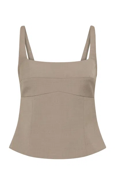 St Agni Tailored Bustier Wool-blend Top