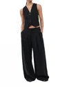 St Agni Tailored Linen Pants In Black