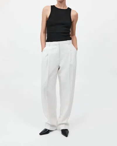 St Agni Tailored Pleat Pant In White