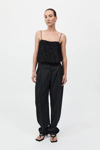 St Agni Tailored Pleat Pants In Black