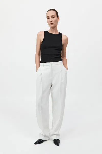 St Agni Tailored Pleat Pants In White