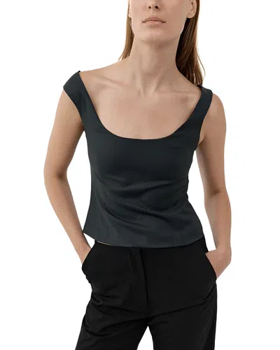 St Agni Tailored Scooped Ballet Top In Black