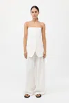St Agni Tailored Strapless Top In Ivory