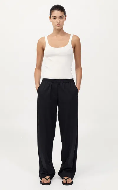 St Agni Tailored Wool-blend Pants In Black