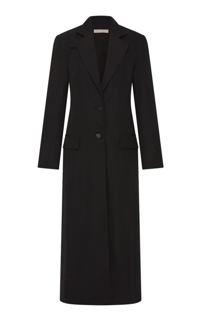 St Agni Tailored Wool-suiting Coat In Black