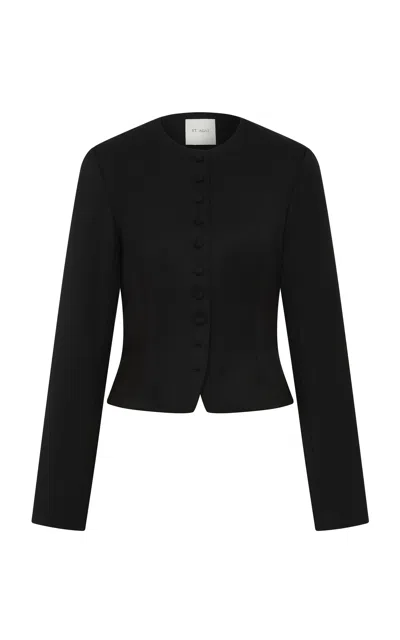 St Agni St. Agni Tailored Wool-blend Button Jacket In Black