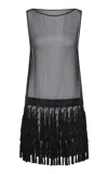 St Agni Tassel-detailed Silk Mini Dress