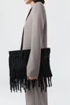 St Agni Tassel Oversized Clutch In Black