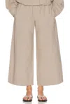 St Agni Technical Cotton Cropped Drawstring Pant In Grey Stone