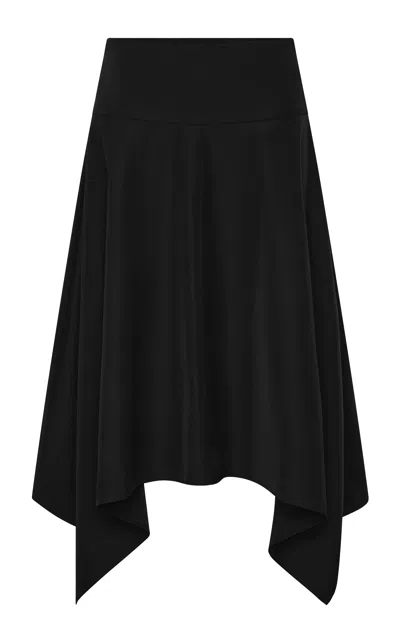 St Agni St. Agni Technical Cotton-blend Handkerchief Skirt In Black