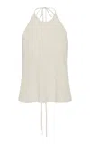 St Agni Textured Halter Top In Neutral