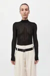 St Agni Textured Knit Bodysuit In Black