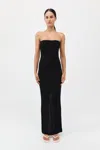 St Agni Textured Knit Column Dress In Black