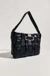 St Agni Textured Mini Woven Tote In Black