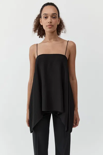 St Agni Textured Weave Cami Top In Black
