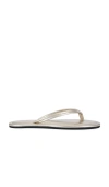 St Agni Metallic Leather Thong Sandals In Neutral