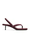 St Agni Thong Slingback Leather Sandals In Burgundy