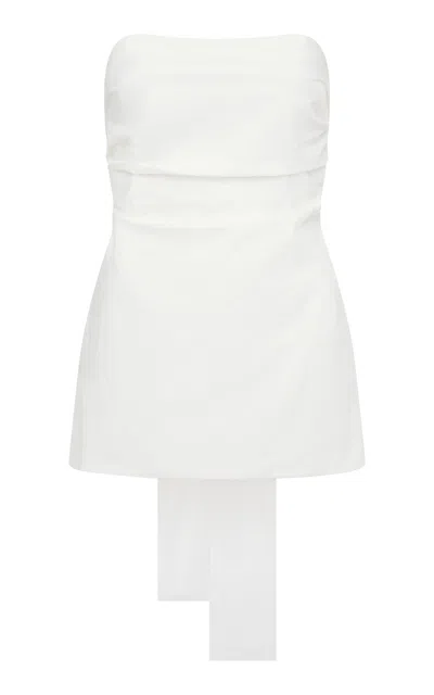 St Agni Tie-back Cotton-nylon Strapless Top In Off-white