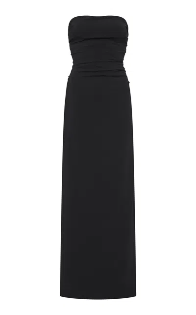 St Agni Tie-back Jersey Maxi Dress In Black