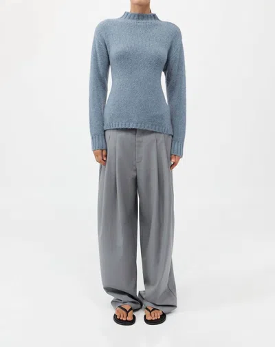St Agni Tie Back Jumper Sweater In Soft Blue