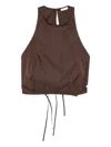 St Agni Paper Taffeta Cocoon Top In Brown