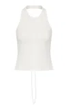 St Agni Tie-detailed Organic-cotton Jersey Top In White