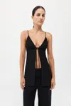 St Agni Tie Front Top In Black