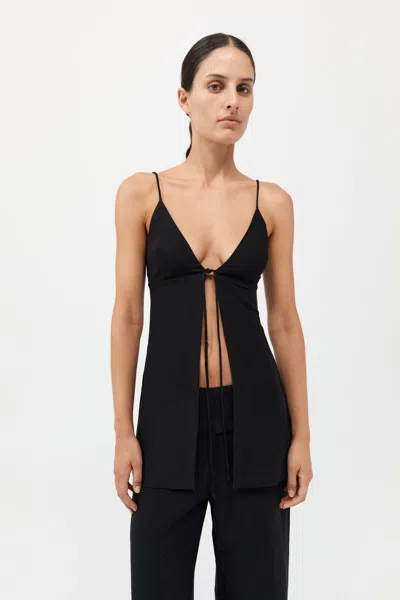 St Agni Tie Front Top In Black