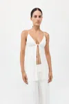 St Agni Tie Front Top In Salt