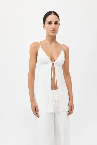 St Agni Tie Front Top In Salt