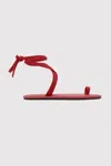 St Agni Tie Up Flat In Red