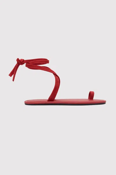 St Agni Tie Up Flat In Red