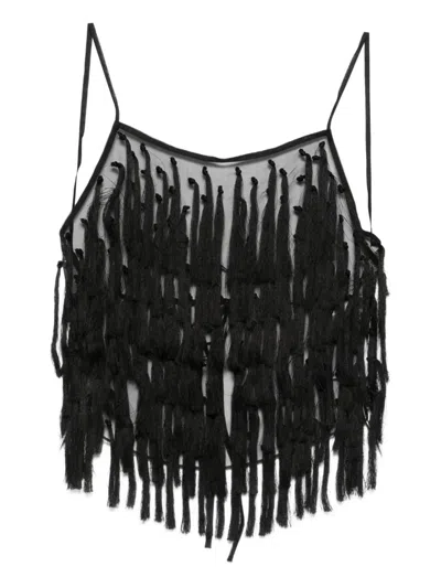 St Agni Tie-up Top In Black