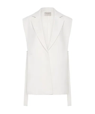 St Agni Tie-side Wool-blend Twill Vest In White